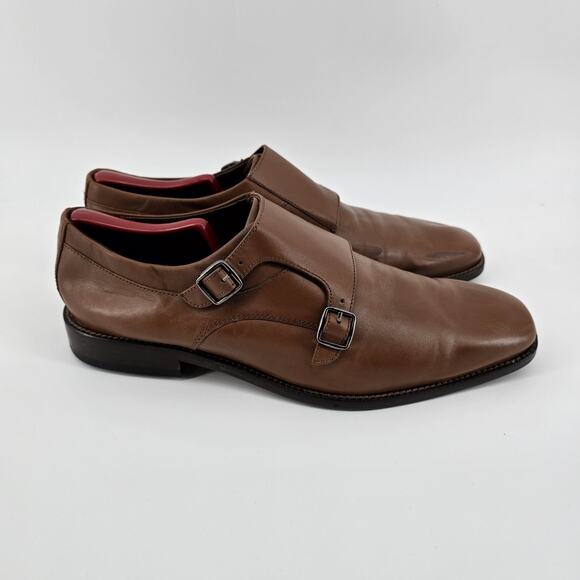 Johnston & Murphy Men’s Double Monk Strap Dress Shoes Brown Leather Cap Toe 11M main image 4